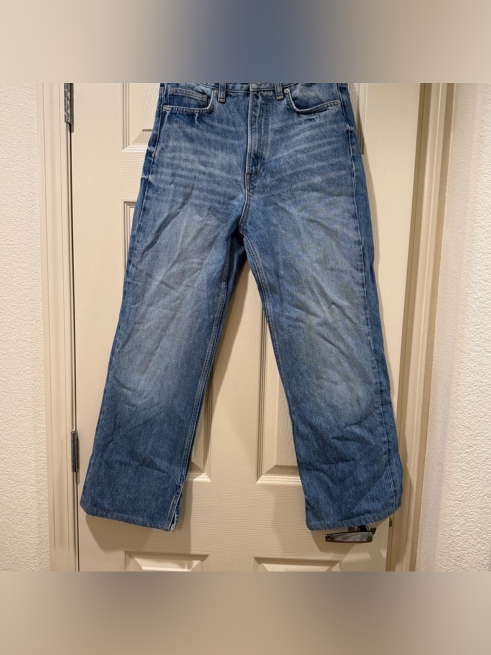 Zara High Rise Wide Leg Jeans Blue Denim Women’s 6